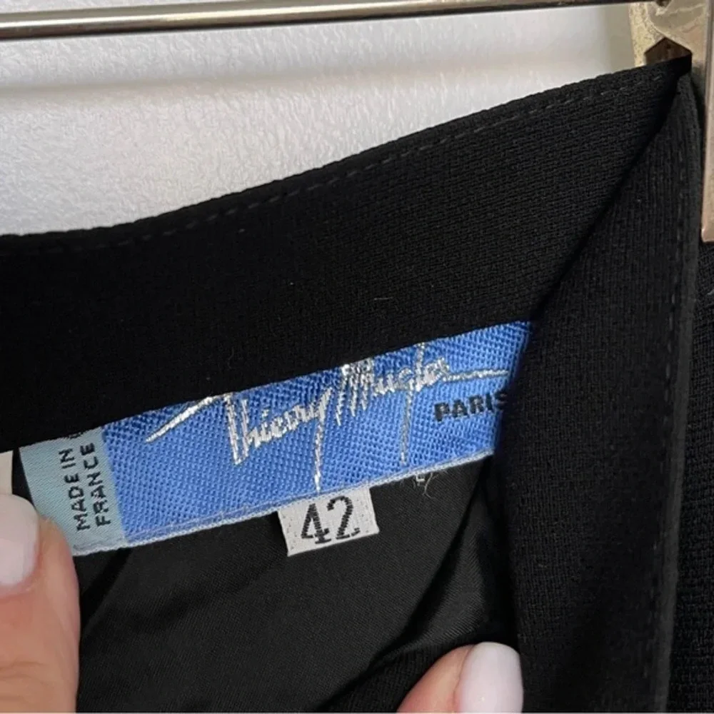 Skirt pencil crepe de chine Thierry Mugler black 42 EU (waist 15”)